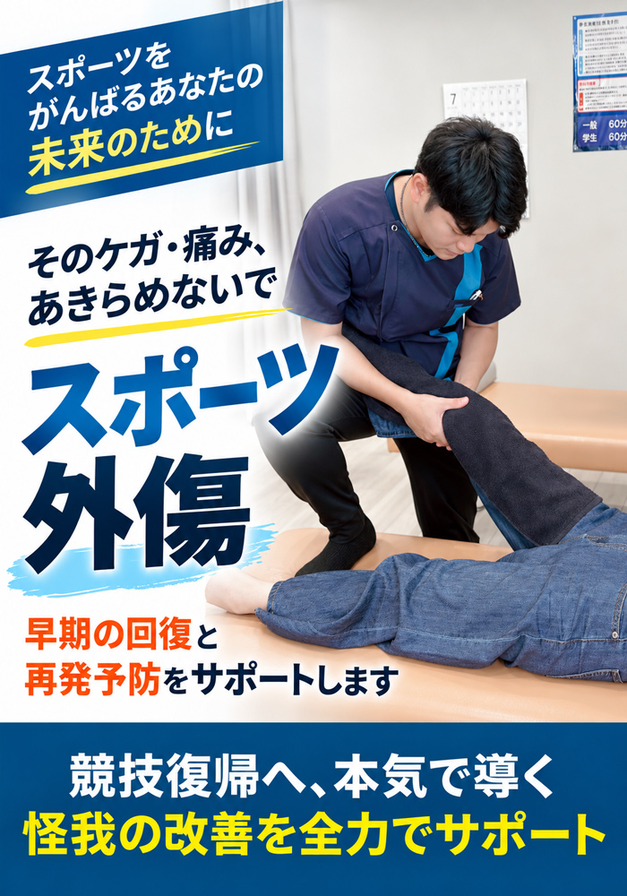 スポーツ外傷の施術｜整骨院元 くまなん院